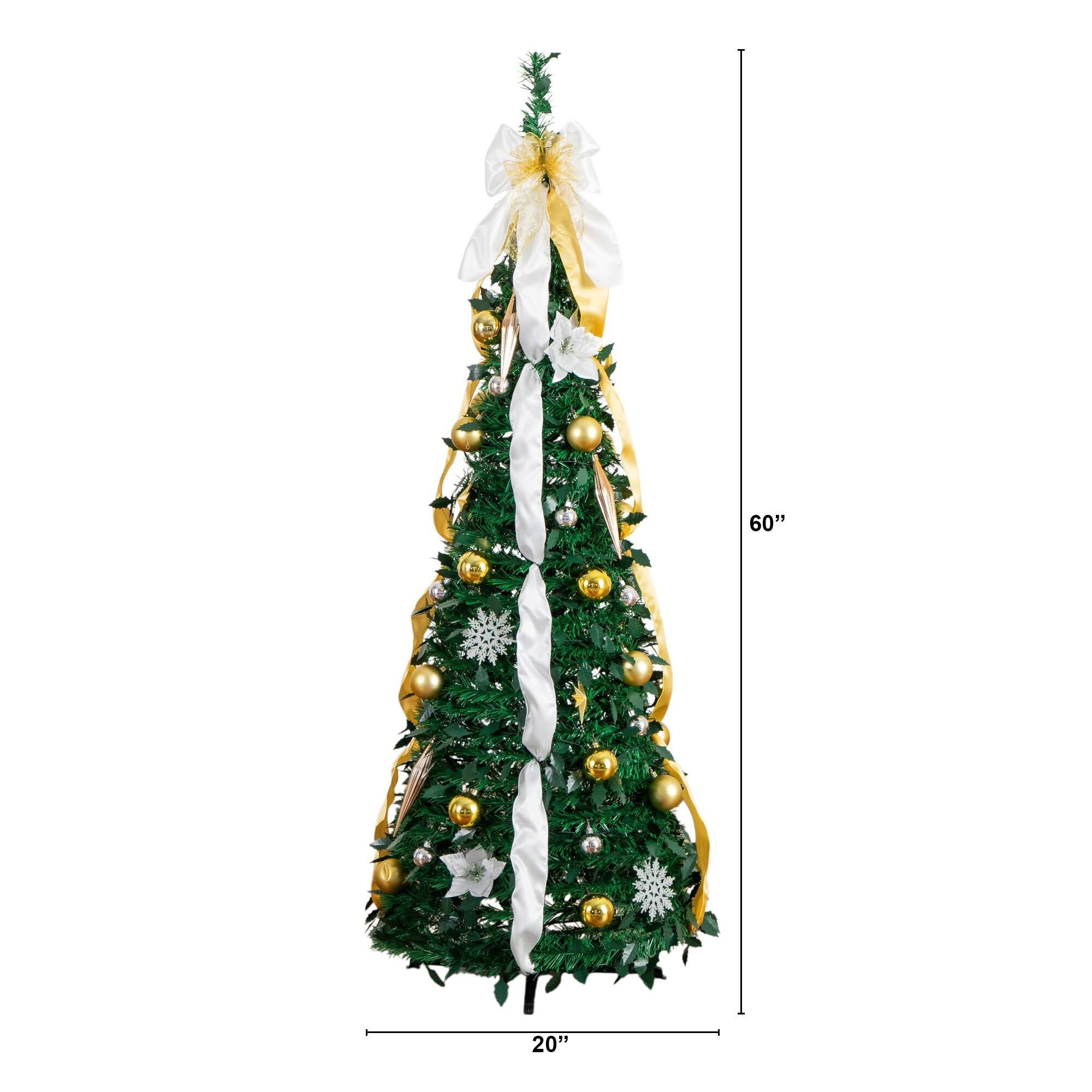 5ft. Pre-Lit Pop-Up Green Artificial Christmas Tree